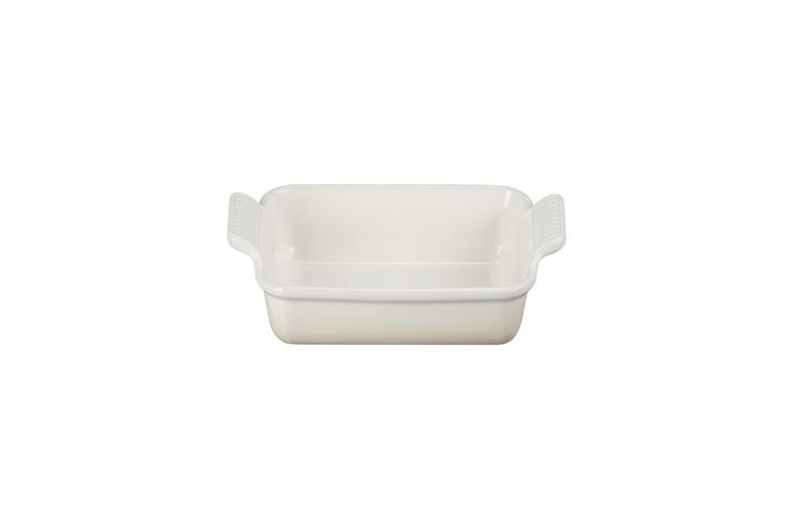Le Creuset Rechteckige Auflaufform Tradition aus Steinzeug, 19 cm, 1.1 Liter, Meringue, 711021971600