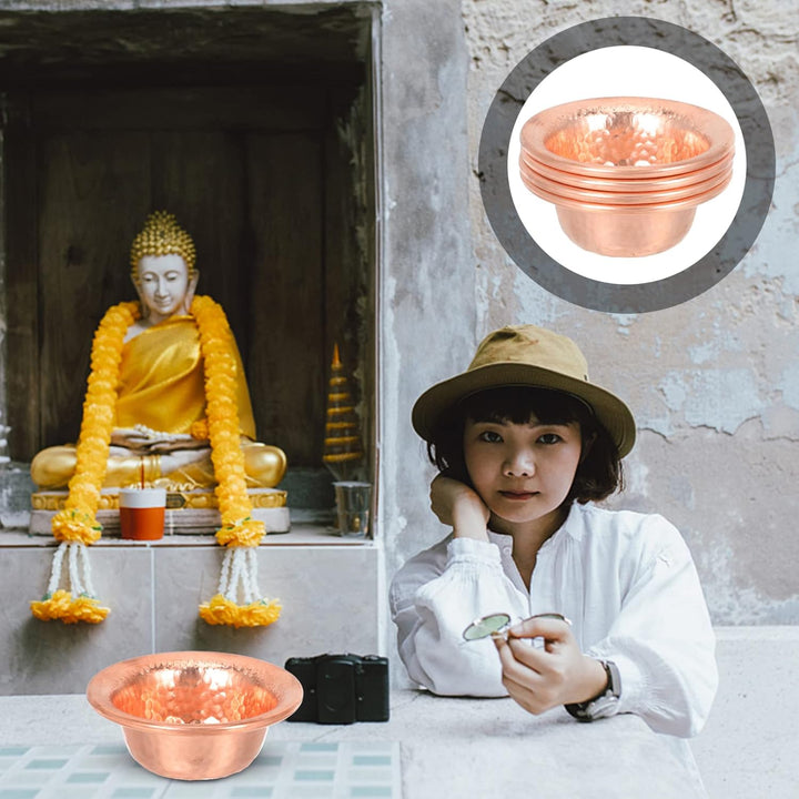 Beavorty 4stücke Kupfer Schale Buddhistisch Filigran Dekoration Wohnaccessoire Wasseropfer Schale Fü