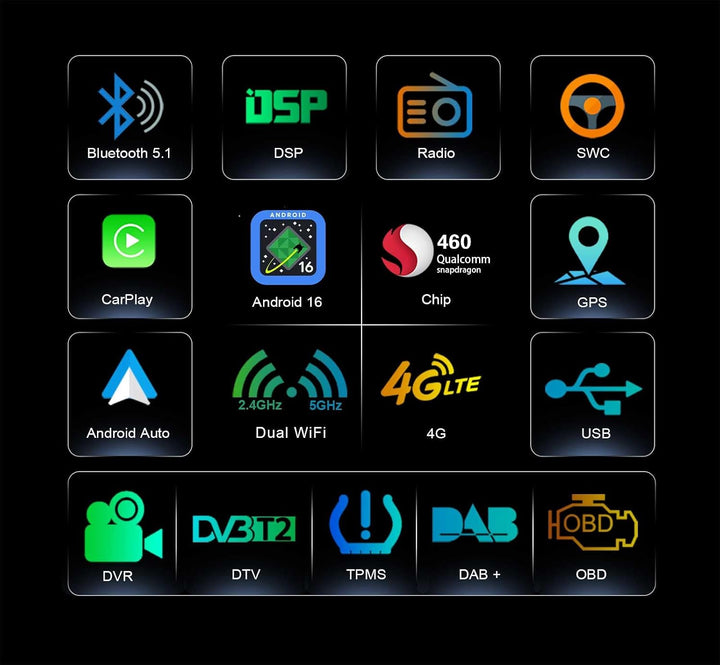 Erisin 7 Zoll 8-Kern 8GB+128GB Android 14 Autoradio Bluetooth GPS Navi für VW Golf 5 Golf 6 Passat B