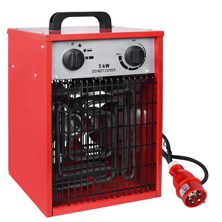 XMTECH Heizlüfter Elektroheizung 5kW 400V - Bauheizer Elektroheizer Heizstrahler Heizgeraet Heizgebl