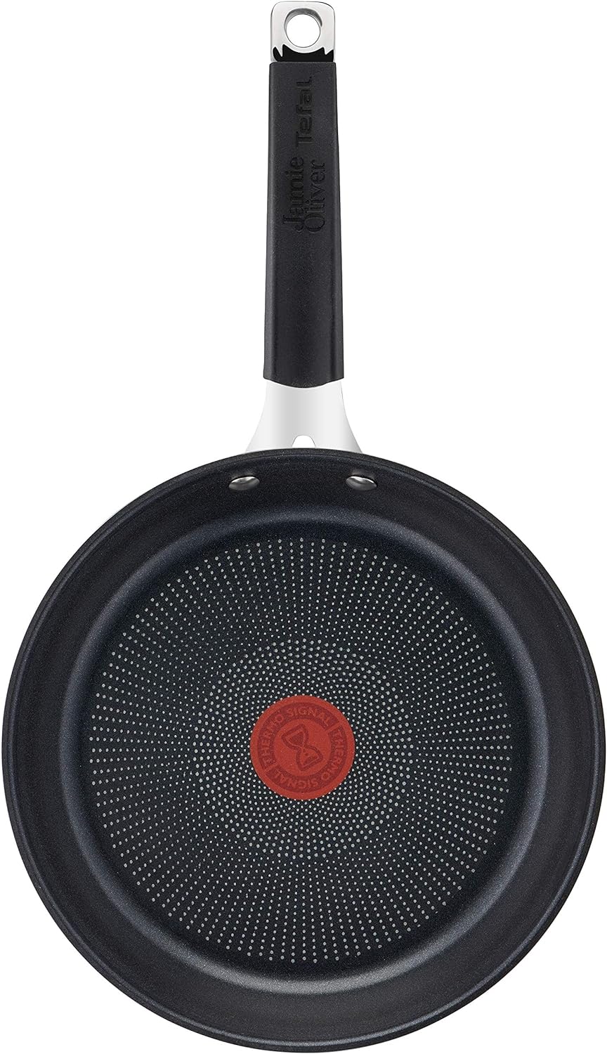 Jamie Oliver by Tefal Bratpfanne 24 cm, Antihaft, Induktion, Edelstahl, Genieteter Griff mit Silikon