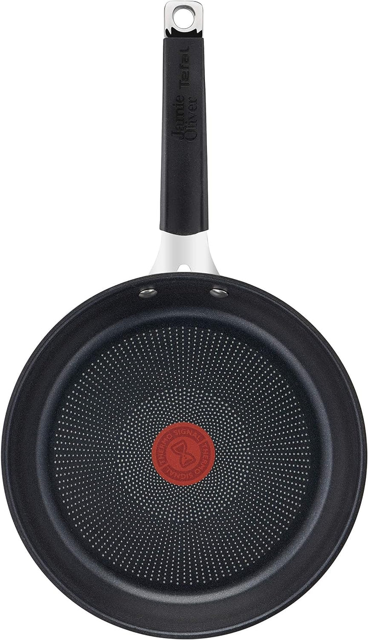 Jamie Oliver by Tefal Bratpfanne 24 cm, Antihaft, Induktion, Edelstahl, Genieteter Griff mit Silikon