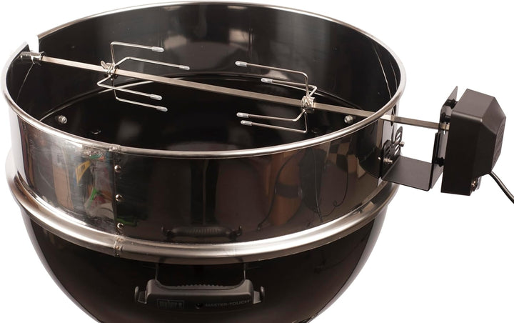 JX Premium Edelstahl Drehspiess für 57 cm Kugelgrills – Kompatibel mit Weber Master-Touch, One-Touch