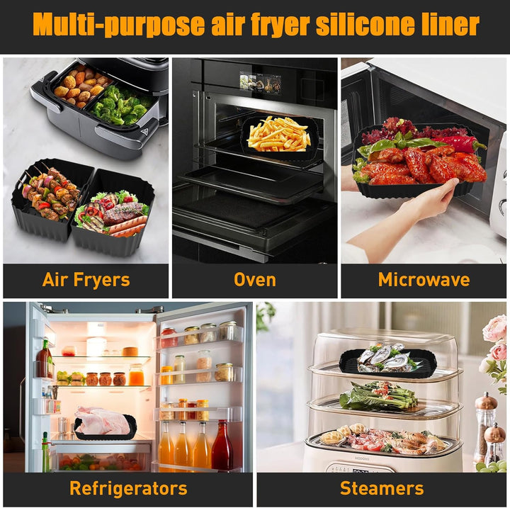 Heissluftfritteuse Zubehör für Philips Airfryer Dual Flexbasket 1000 Series 7,1L, 3Pcs Airfryer Sili