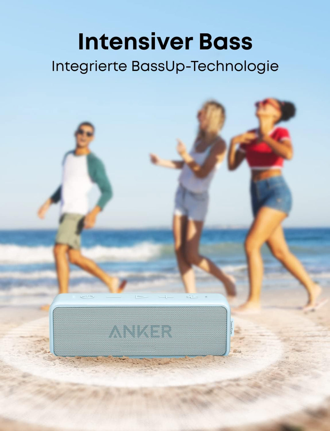 soundcore Anker 2 Portable Bluetooth Speaker with 12W Stereo Sound, BassUp, IPX7 Waterproof, 24-Hour