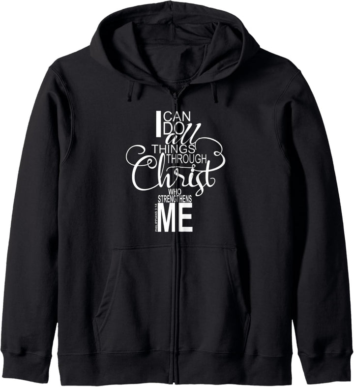 Philippians 4:13 Christian Bible Verse Flourish Ladies Girls Kapuzenjacke