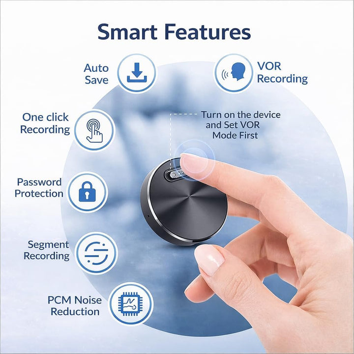 CleverTalk Q37 KI-Sprachrekorder | Sprachaktiviert | Mobile App, Mac & Windows + EU Cloud DSGVO | 64