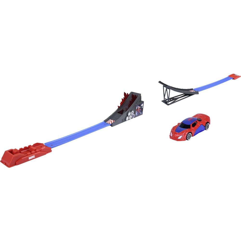 Majorette Jada Toys Marvel Bahn Bridge Jumper (127 cm) - Rennbahn-Brücke mit Katapult und Sprungscha