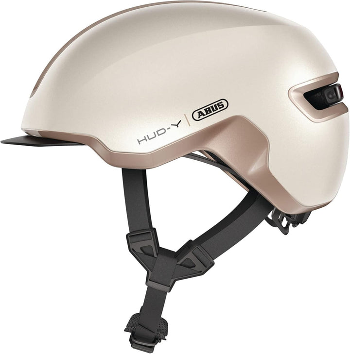 ABUS Urban Helm HUD-Y - mit magnetischem, aufladbarem LED-Rücklicht & Magnetverschluss - Cooler Fahr