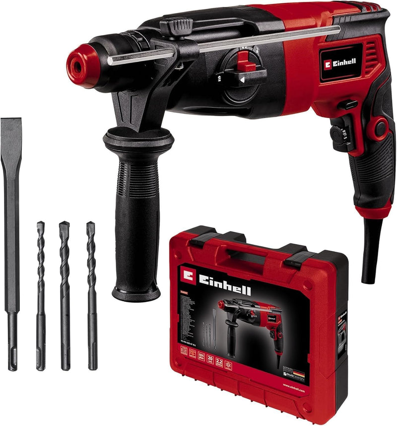 Einhell Bohrhammer TC-RH 620 4F Kit (620 W, pneumatisches Schlagwerk, 2,2 J Schlagstärke, Hammerbohr