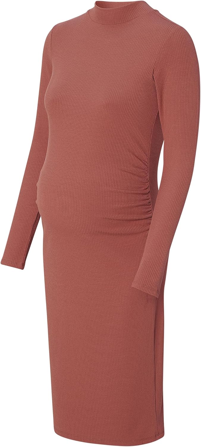 Noppies Damen Aima Rib Dress Ls Kleid S Sienna, S Sienna