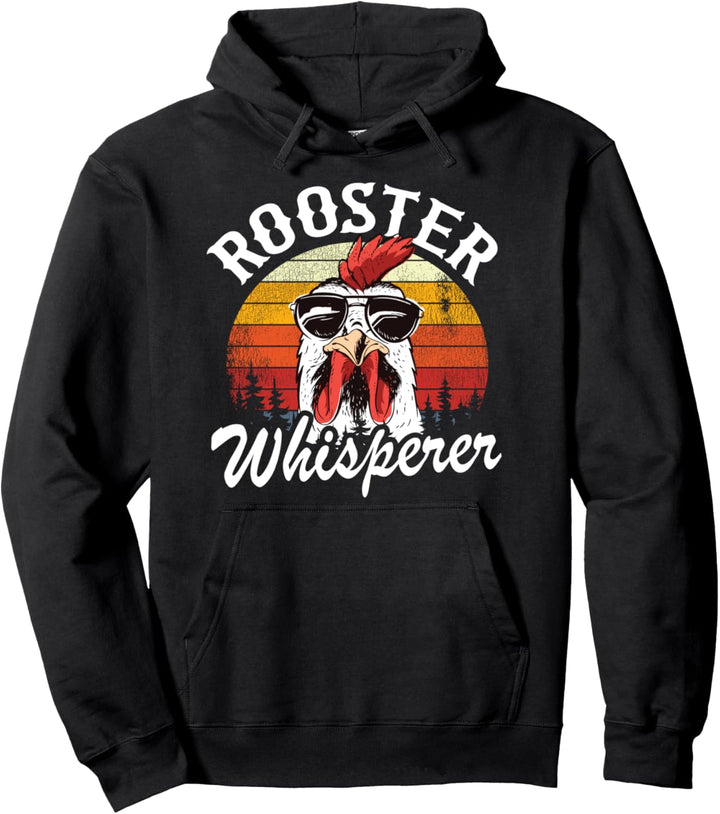 Lustiger Hühnerfreulicher im Vintage-Stil, Hahnflüsterer Pullover Hoodie