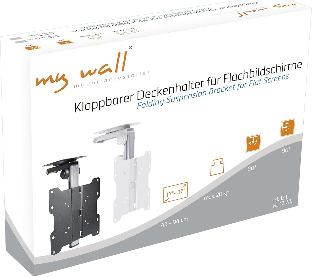 mywall HL12L TV Wand-/-Deckenhalterung 43,2cm (17") - 94,0cm (37") zum Unterbau unter Hägeschränken