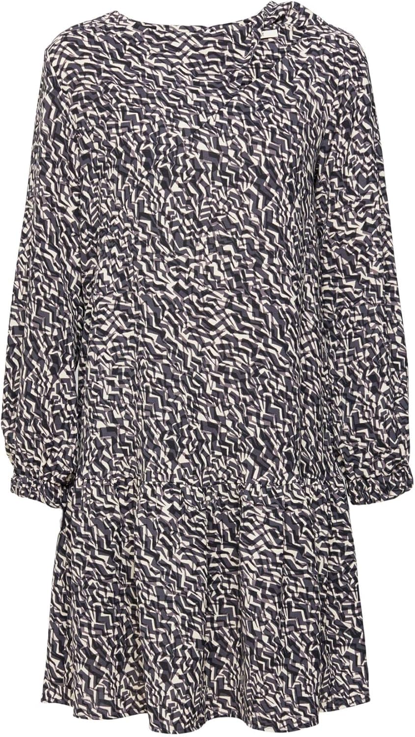 ESPRIT Minikleid mit Muster und Cut-Out 36 013/Anthracite 4, 36 013/Anthracite 4