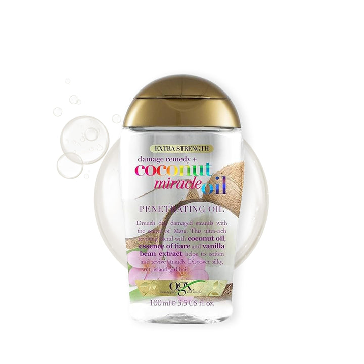 OGX Coconut Miracle Oil Extra Strength Penetrating Oil (100 ml), feuchtigkeitsspendendes Haaröl für