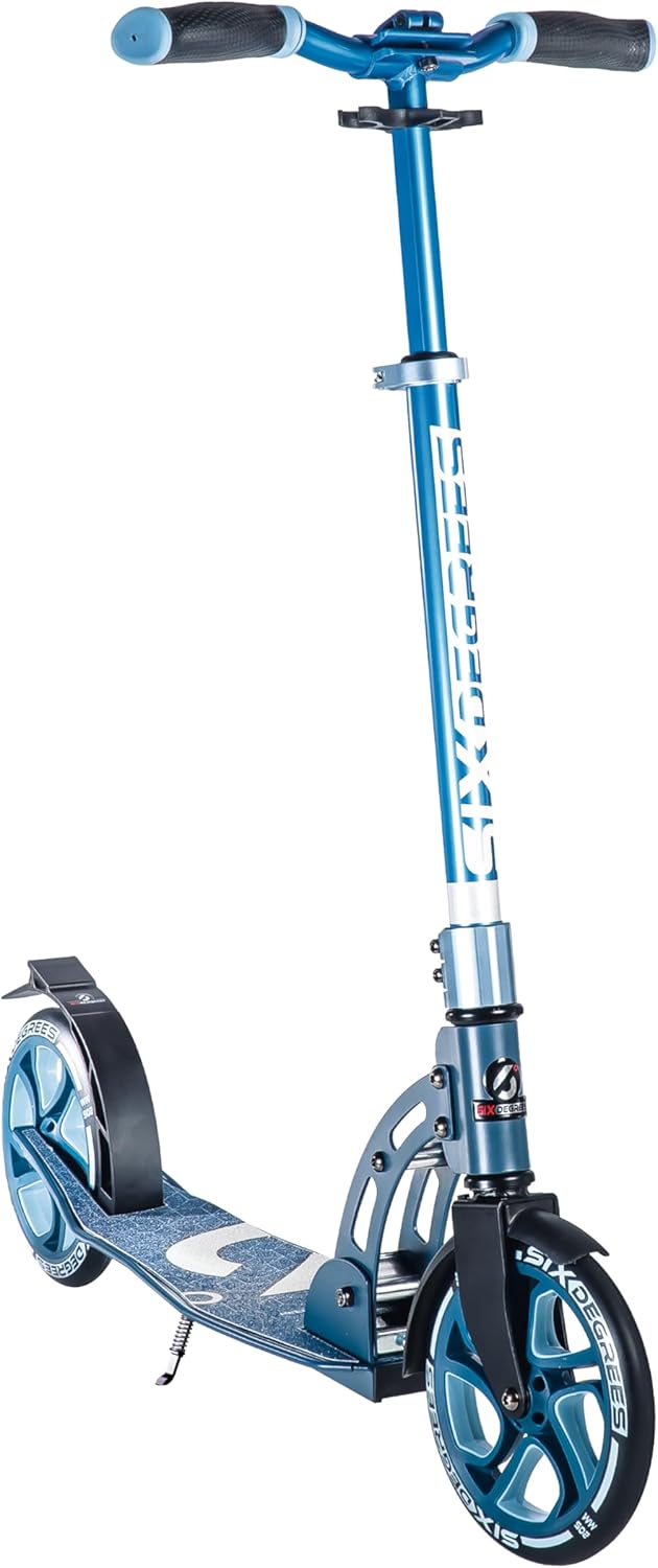 Six Degrees Aluminium Scooter mit Klappmechanismus, Ständer, 205 mm TESTSIEGER, ABEC 7, höhenverstel