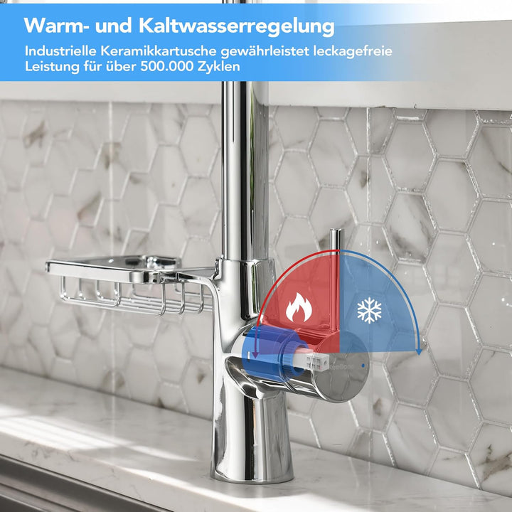 Wasserhahn Küche Küchenarmatur mit ausziehbarer Brause Spültischarmatur ausziehbarer Wasserhahn mit