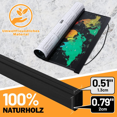 Benjia Magnetisch Posterschiene, Magnet Magnetische B2 50x70 Posterrahmen Holz Posterleiste Posterhä