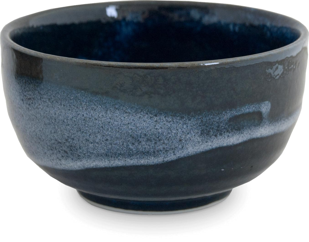 UMI Matchaschale aus Japan Matcha Schale Keramik Teeschale blau schwarz Ø 13 cm, H 7 cm