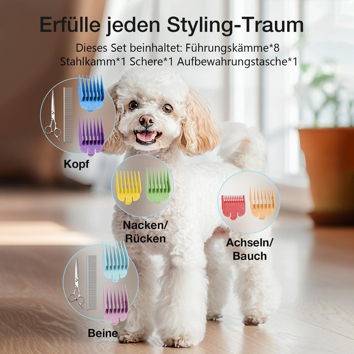 Leise Hundeschermaschine Dichtes Fell, Profi Schermaschine Hund aus PC, Hunde Haarschneidemaschine H