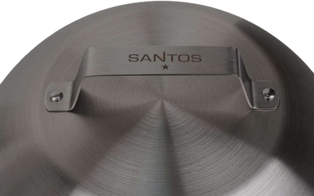 SANTOS Smash Burger Set mit Fleischpresse Schmelzglocken Spachtel Gusseisen Grillplatte BBQ Zubehör