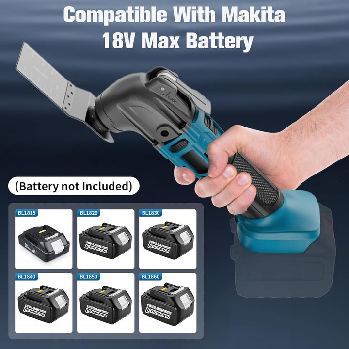 Akku-Multifunktionswerkzeug für Makita Akku 18V Li-Ion – Oszillationswerkzeug mit 23 Zubehör,6 Einst