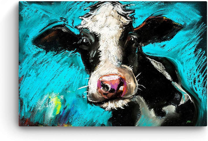 Startonight Bilder Süsse Kuh, Leinwandbilder Moderne Kunst, Tiere Wanddeko Kunstdrucke, Wandbilder 6