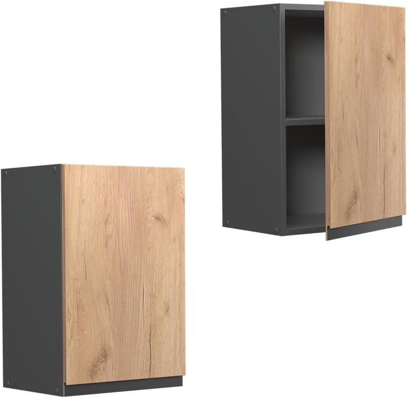 Vicco Hängeschrank R-Line, Goldkraft Eiche/Anthrazit, 40 cm J-Shape Goldkraft Eiche Hängeschrank 40