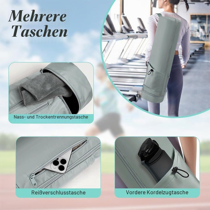 Aucuu Yogatasche, Yogamatte Tasche, Sporttasche Damen mit Nassfach &amp; Flaschentasche, Verstellbarer S