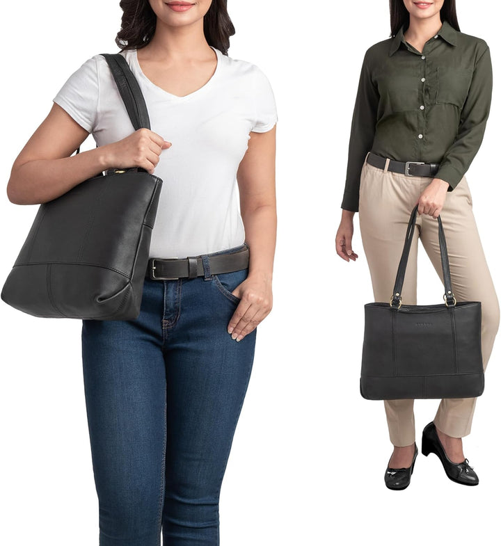 STILORD 'Delilah' Leder Shopper Damen Handtasche Umhängetasche Hobo Bag Retro Schultertasche Lederta