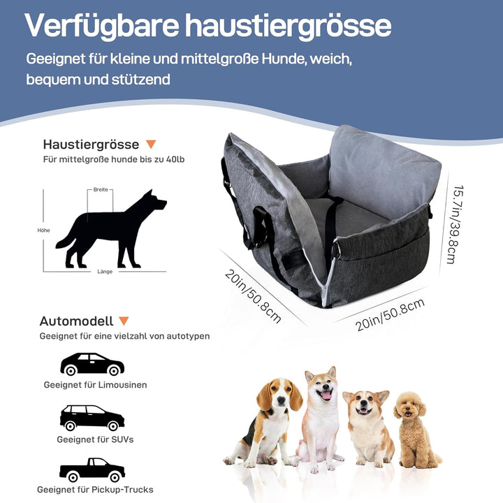 Hunde Autositz Hundebox Auto Hunde Autositz Für Hunde Praktischer Hundesitz Für Kleine Und Mittlere