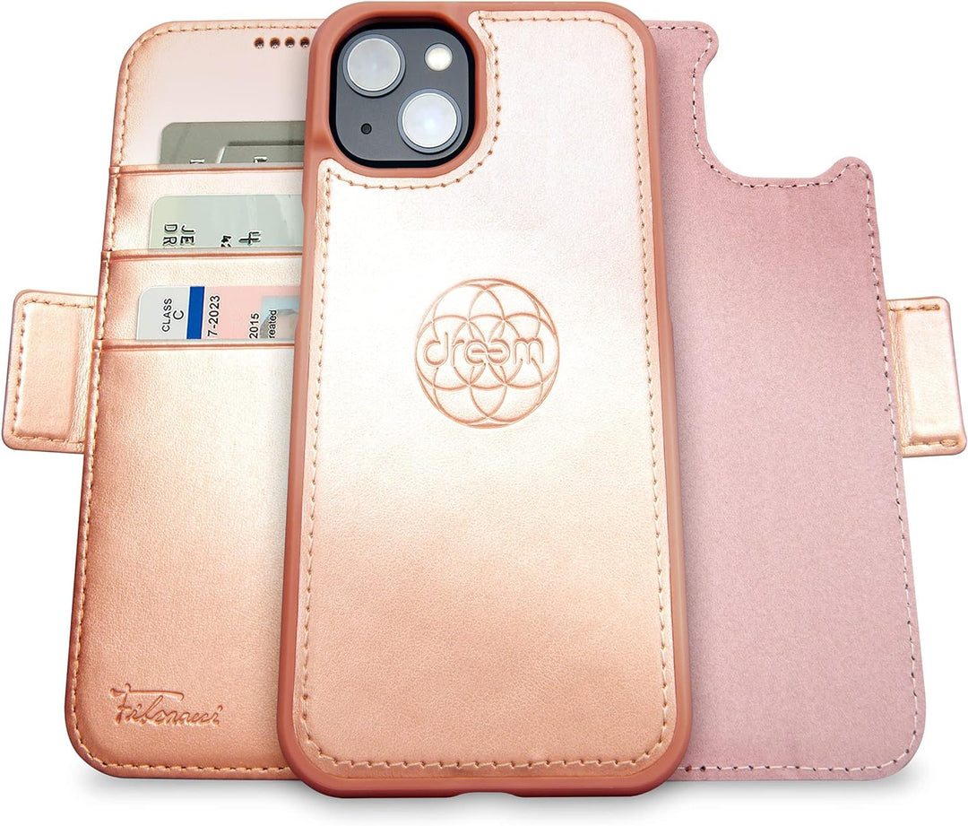 Dreem Fibonacci iPhone 14 Plus Brieftaschen-Etui / 2-in-1 stossfestes Etui und abnehmbares Folio aus