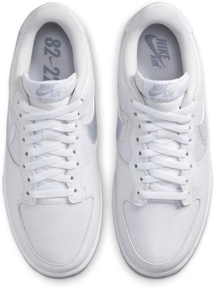 Nike Herren Air Force 1 '07 Fresh Sneaker 42.5 EU Weiss Silber Reines Platin, 42.5 EU Weiss Silber R