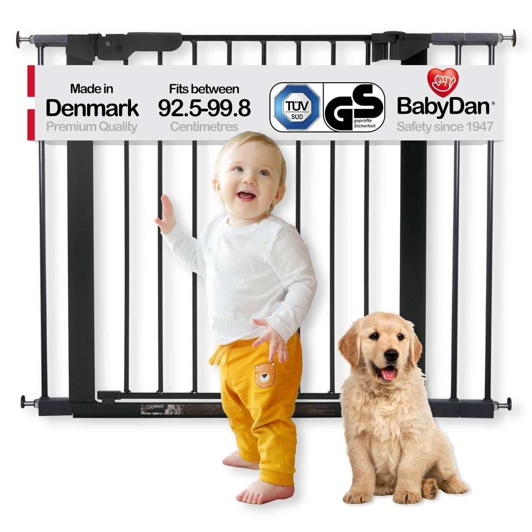 BabyDan Premier, extra breites Treppenschutzgitter zum Klemmen, 92,5-99,8 cm, Türschutzgitter/Absper