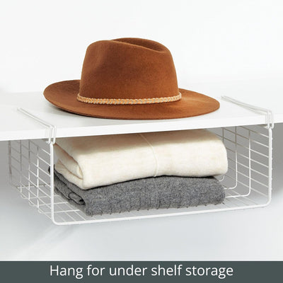 mDesign 2er-Set Drahtkorb für den Kleiderschrank – moderner Schrank Organizer mit 2 Ebenen für Kleid