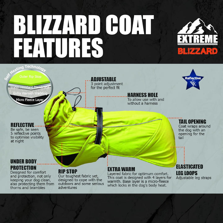 Muddy Paws Extreme Blizzard Hundemantel, 30 cm, Schwarz farblos xs, farblos xs