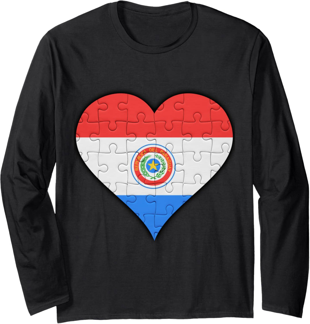 Paraguay Paraguayische Flagge Herz Langarmshirt