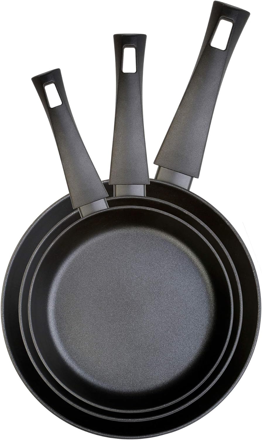 WECOOK Ecogreen Set mit 3 Pfannen 18-20-24 cm Aluminium, Induktion, umweltfreundliche Antihaftbeschi