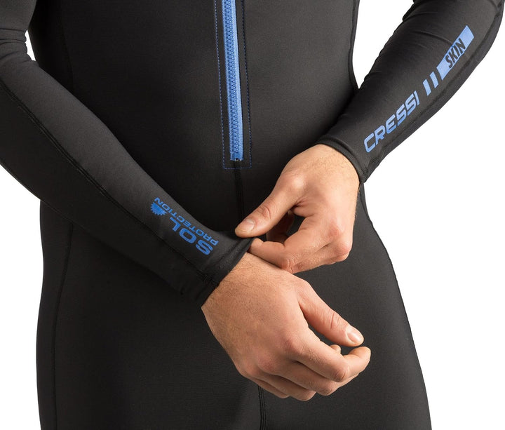 Cressi Skin 1mm - Superelastischen Anzug aus 86% Polyester / 14% Elasthan Schwarz/Blau S/2, Schwarz/