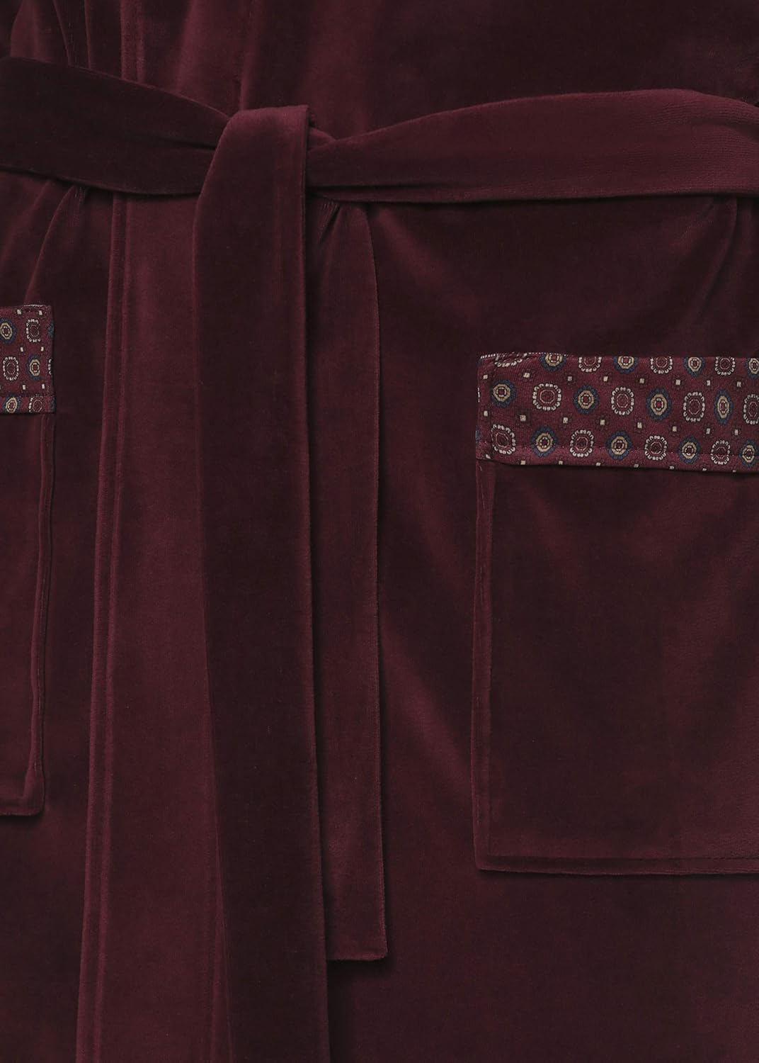 Revise Joel RE-101 Herren Bademantel aus Velours - lang und elegant XL Burgund Rot, XL Burgund Rot