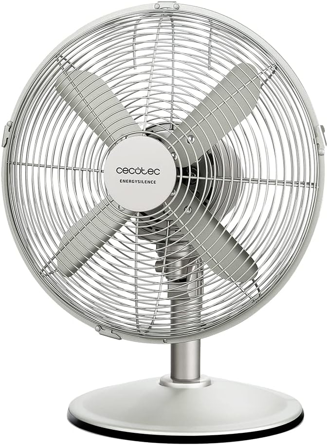 Cecotec Tischventilator EnergySilence 610 SteelDesk. 40 W, Stahl-Finish, Durchmesser 30,5 cm mit 4 F