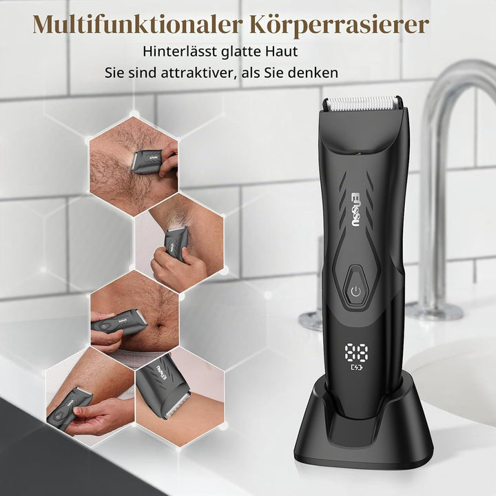 ENSSU Elektrischer Körperrasierer Intimrasierer Manner mit sicherer Klinge, Schnurloser rasierer her