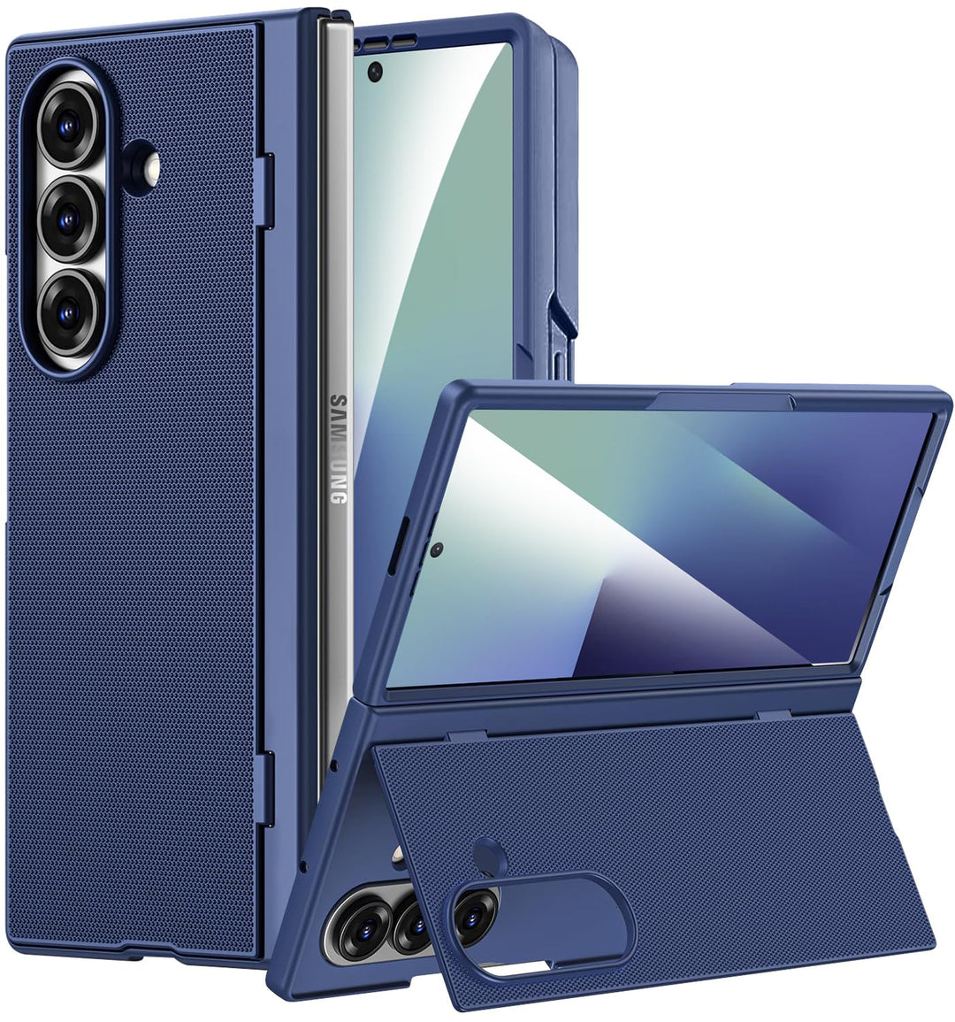 Miimall Kompatibel mit Samsung Galaxy Z Fold 7 Hülle mit Displayschutz, [Tragbarer Ständer] Kratzfes