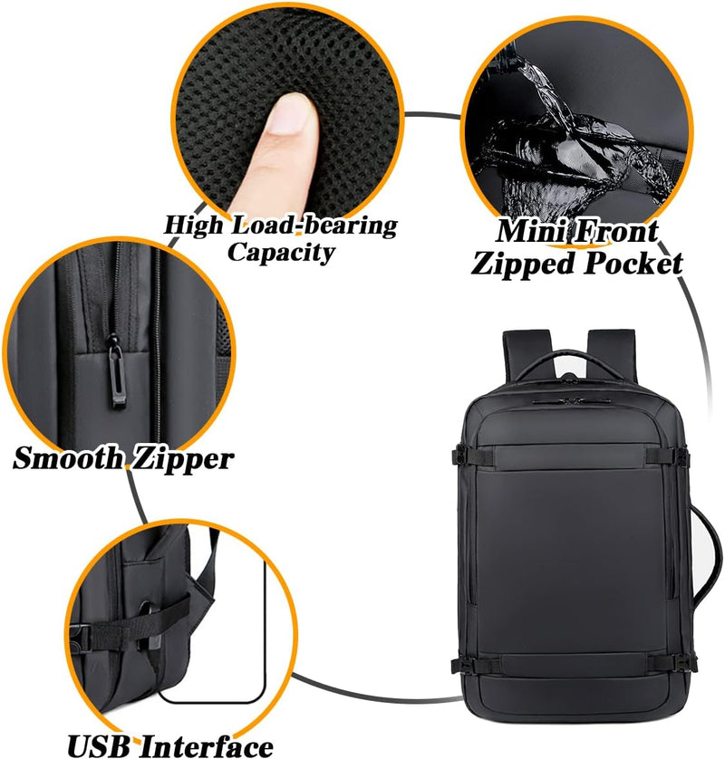 BAGZY Laptop Rucksack 17 Zoll Rucksack Herren Handgepäck Rucksack 45x36x20 Rucksack Wasserdicht Erwe