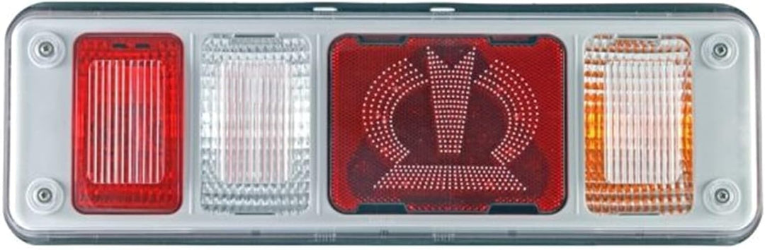 HELLA - Heckleuchte "Krone" - Hybrid - 24V - Anbau/geschraubt - Lichtscheibenfarbe: glasklar - Steck