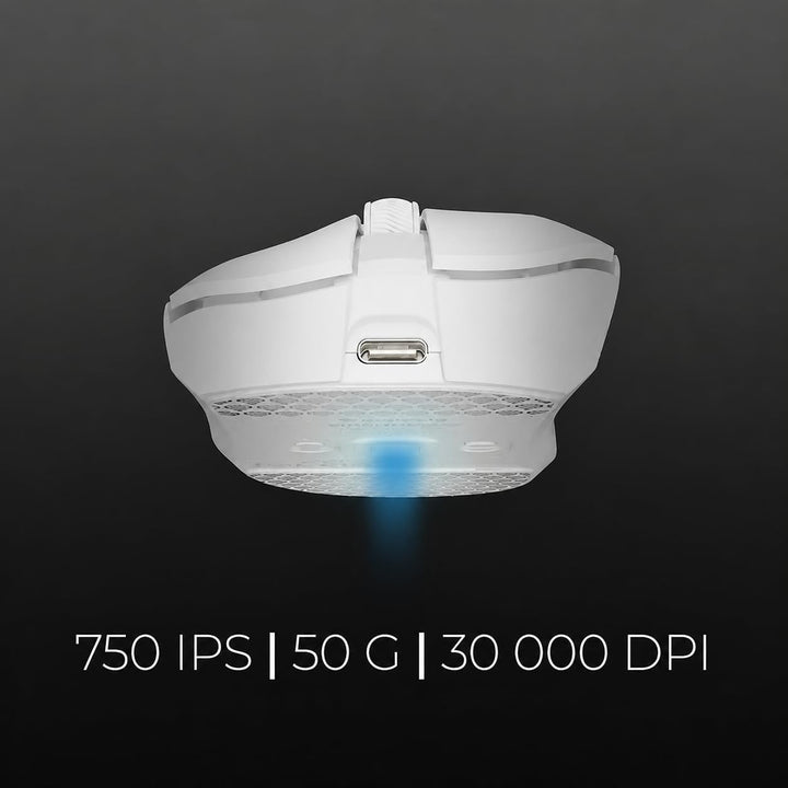 Genesis Zircon 880 PRO 8K Gaming Maus kabellos Weiss, 30000 DPI Wireless Gaming Mouse, PixArt PAW395