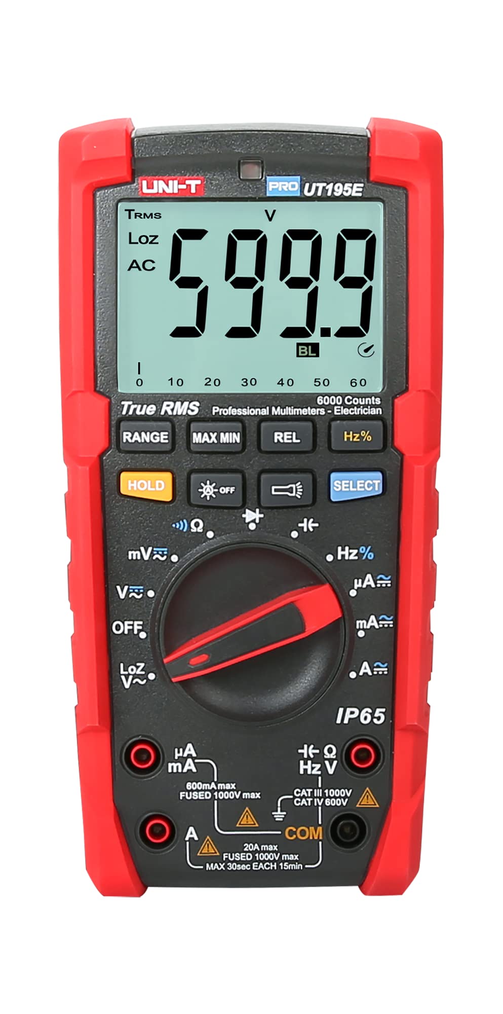 UNI-T PRO UT195E / MIE0295 / True RMS/LCD Bildschirm/Taschenlampe, scharz/rot