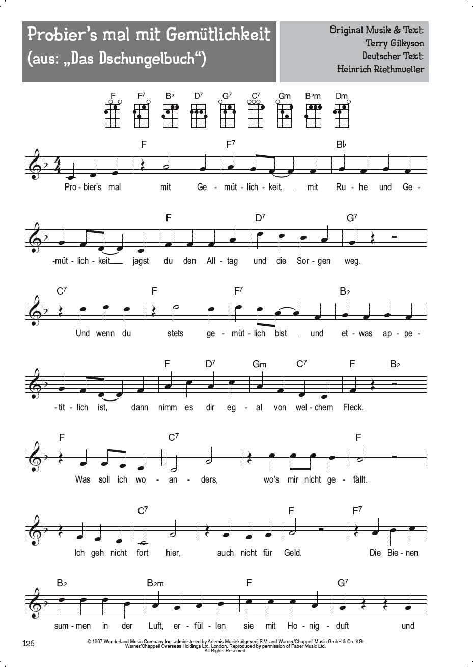 100 Kinderlieder für Ukulele | Ukulele-Songbuch für Kinder mit Melodielinie und Texten | Beliebte Ki