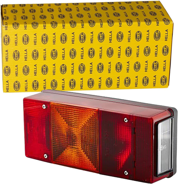 HELLA - Heckleuchte - Glühlampe - 12V - Anbau - Lichtscheibenfarbe: rot - Stecker: Flachstecker - li