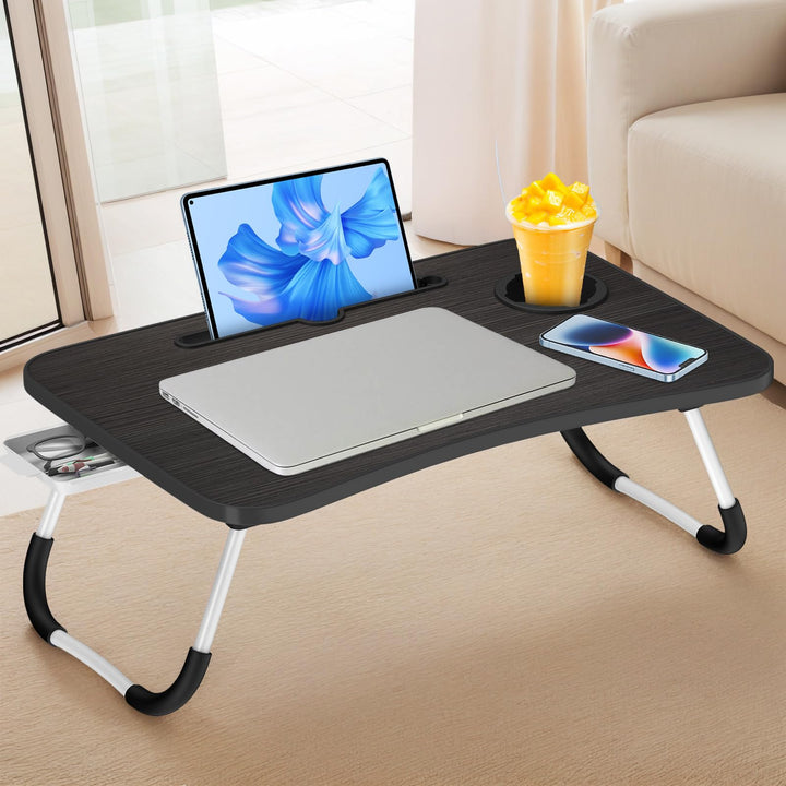 Huracan Laptoptisch Betttablett Klappbar, Tragbares Laptop Tisch für Bett, Lapdesk mit Schublade und